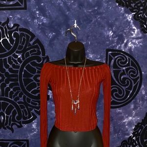 Womens off the shoulder bell sleeve top